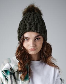 Verbier Fur Pom-Pom Chunky Beanie B413 