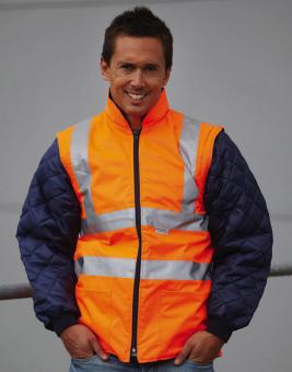 Hi-Vis Quilted Jacke with Zip-Off Sleeves 