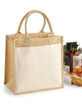 Cotton Pocket Jute Midi Tote W426 