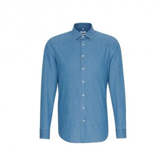 Slim Fit 1/1 Denim Business Kent Longsleeve Hemd 