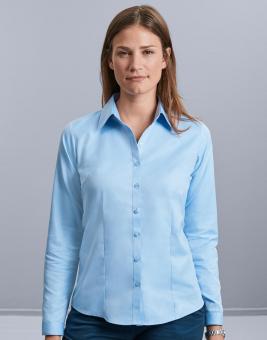 Collection Damen Langarm Herringbone Bluse 