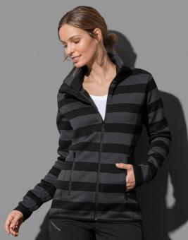 Active Striped Fleece Jacke Damen 