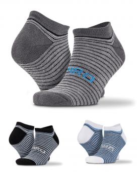 3-Pack Mixed Stripe Sneaker Socks 